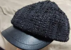 ♡黒いツイード風ベレー帽♡試着のみ✨