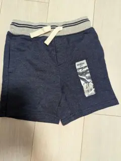 ネイビー コットン混紡 ハーフパンツ