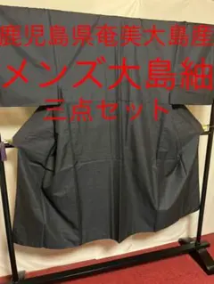 【美品 逸品】☘️鹿児島県伝統工芸品☘️【メンズ大島紬】☘️着物☘️羽織☘️長襦袢☘️