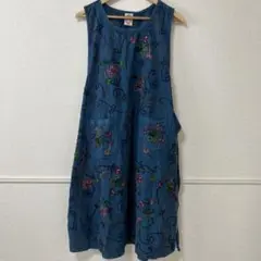 【最終値下げ】JAGANNATH 刺繍入りデニム風ワンピース