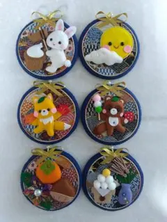 お月見リース☆６個セット☆フェルトリース☆壁飾り☆ハンドメイド☆秋