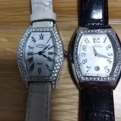 グランドール ELEGANCE アナログ時計 ブラック ピンク２点セット
