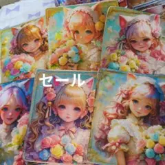 ガーゼハンカチ６枚パネル女の子ハンドメイド在庫セール