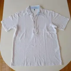 新品！未使用！ホワイトドット柄ポロシャツ Lサイズ