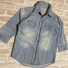 激レア✨NEAR-BRAND used加工　デニムシャツ　七分袖　メンズ　M