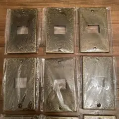アンティーク　ヴィンテージ真鍮製スイッチカバー 9枚セット