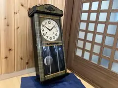 【完動品】愛工舎 ゼンマイ式 振り子時計 アンティーク時計 昭和中期 AIKOSHA(愛工舎) ゼンマイ式 30DAY