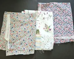 花柄・自然柄 生地3種(40×140cm) テキスタイル はぎれ ヨーロッパ土産