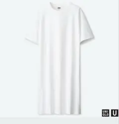 UNIQLO クルーネックTワンピース L ホワイト
