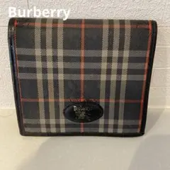 Burberry バーバリー 財布 折財布 チェック 黒 がま口