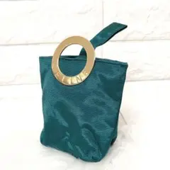 【美品✨】セリーヌ　CELINE　アメニティ　グリーン　緑　サークルロゴ　ポーチ