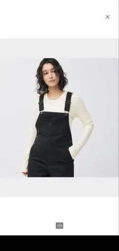 gu デニムサロペット ワイドパンツ　bk