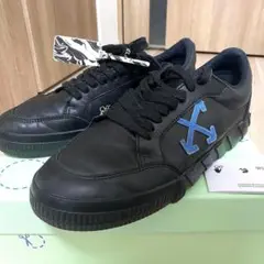 【箱付き/美品】Off-White ブラック　ブルー スニーカー　本革42