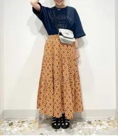 AMERICAN HOLIC ふんわりインドボイルスカート　花柄　総柄　 M