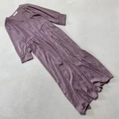 Pure House ロングワンピース 七分袖パ ープルM