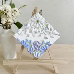 「ひとしずくの空」　ミニインテリア　テクスチャーアート　花　壁掛け　インテリア