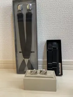 結婚式新郎小物セット/カフス/サスペンダー/アームバンド