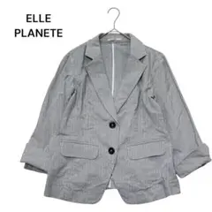 ELLE PLANETE ☆ストライプ テーラードジャケット　コットンブレンド