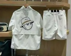 Malbon ♛ マルボンメンズ 半袖シャツ ショートパンツ 2点セット 白