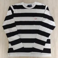 ストライプ長袖カットソー ポケット付き