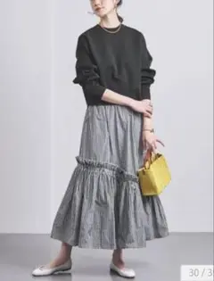 美品 UNITED ARROWS 完売品 タフタ スカート ギャザー チェック