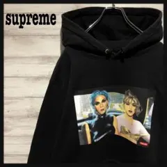 【即完売モデル】シュプリーム☆ビックロゴ 定番人気カラーブラックパーカー入手困難