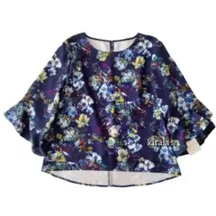 未使用　FIGNO フィグノ　ネイビー 濃紺　花柄　ブラウス