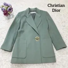 極美品 Christian Dior レトロ金具 アンゴラカシミヤオーバーコート