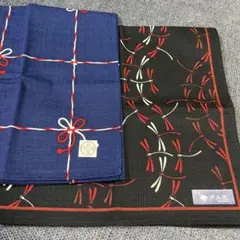 ハンカチ大判　新品 綿100%２枚セット黒紺