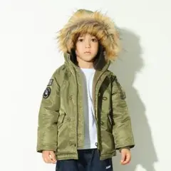 ラージキッズ中綿N3Bジャケットフードファー