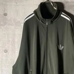 アディダス FBトラックジャケット シングルトレフォイル グリーン系 2XL