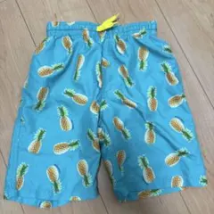 エメラルドグリーンのパイナップル柄 水着　サーフパンツ