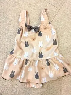 miffy ウサギ柄 フリル水着 80