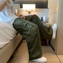 ♪限定セール♪ XL カーゴパンツ カーキ 軍物 ワイドパンツ ミリタリー