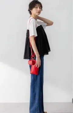 23区Lサイズ オーガンジービスチェコンビ カットソー