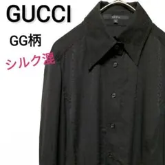 【訳あり】GUCCI 長袖シャツ GG柄 シルク混