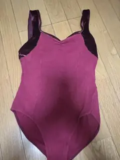 ワインレッド レオタード 背中クロスストラップ