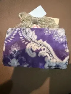 紫色ベルベットクラッチバック　ミラー付き
