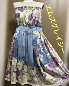 エムズグレイシー　ノースリーブ　ワンピース　花柄　ローズ　38