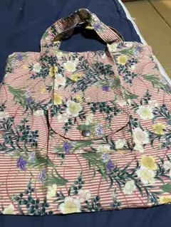 花柄ストライプトートバッグ