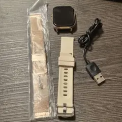 【410】箱無しの為 新品 スマートウォッチ 本体 ゴールド メッシュバンド