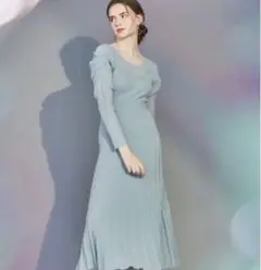 ワンピース 水色 ブルー ロングワンピース マーキュリーデュオ