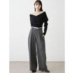 【SNIDEL】ウエストレイヤードライクパンツ