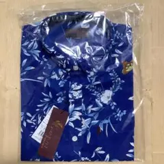 未使用品　かりゆしウェア　MAJUN　マジュン　ブルー　クリアボタニカル　Ｌ　㉓