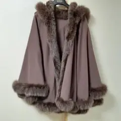 ケープ ポンチョ ブラウン ノーブランド