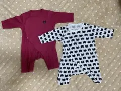 猫柄ロンパース 50〜70cm 2点セット