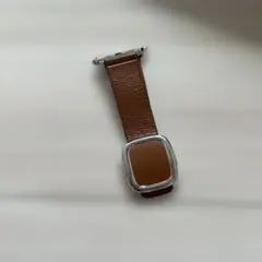 Apple Watch 用ブラウンレザー スクエア型バンド