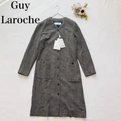 新品【ギラロッシュ】ノーカラーロングコート（L）薄手 ウール混 シンプル