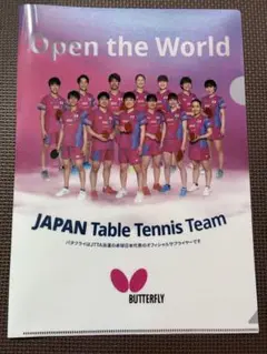 日本代表、石川佳純、伊藤美誠、バタフライクリアファイル4枚セット