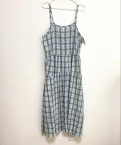 極美品✨フラワー　ティアード　ロング　ワンピース　チェック　ティアード